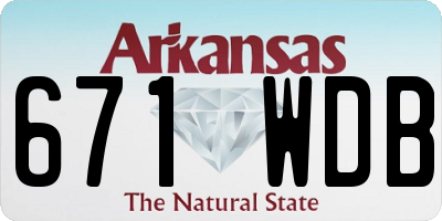 AR license plate 671WDB