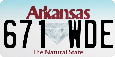 AR license plate 671WDE
