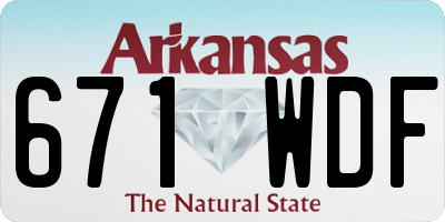 AR license plate 671WDF