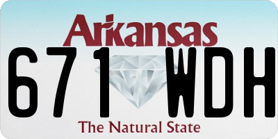 AR license plate 671WDH