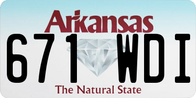 AR license plate 671WDI