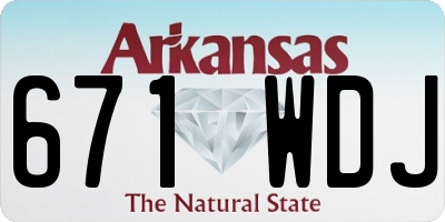 AR license plate 671WDJ