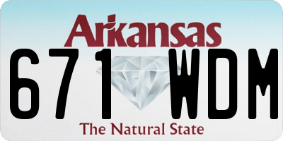 AR license plate 671WDM