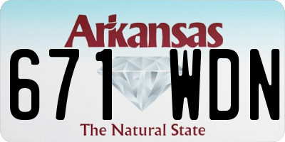 AR license plate 671WDN