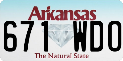 AR license plate 671WDO