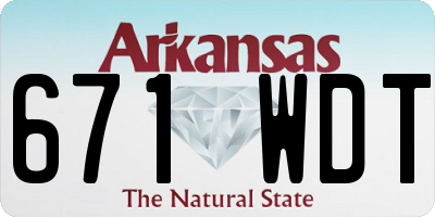 AR license plate 671WDT