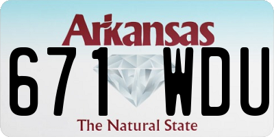 AR license plate 671WDU