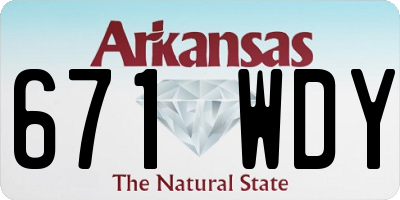AR license plate 671WDY