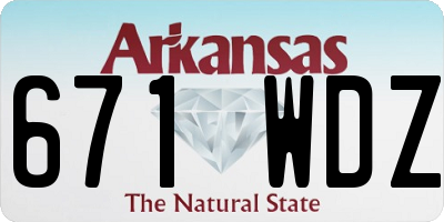 AR license plate 671WDZ