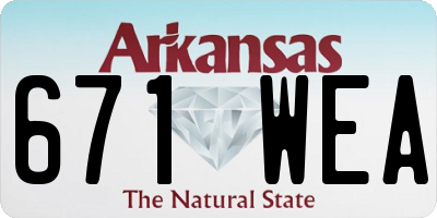 AR license plate 671WEA