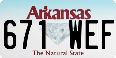 AR license plate 671WEF
