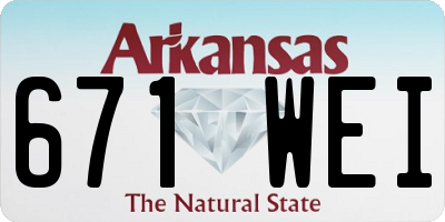 AR license plate 671WEI