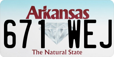 AR license plate 671WEJ