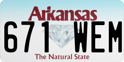 AR license plate 671WEM