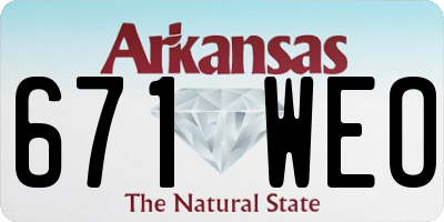 AR license plate 671WEO