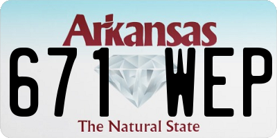 AR license plate 671WEP