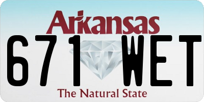 AR license plate 671WET