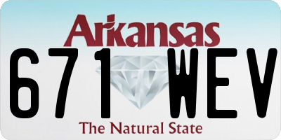 AR license plate 671WEV