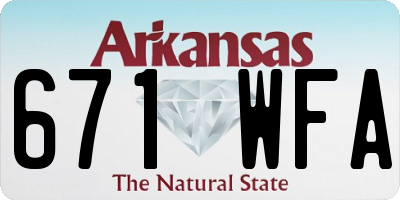 AR license plate 671WFA