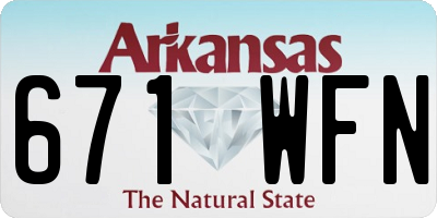 AR license plate 671WFN