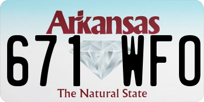 AR license plate 671WFO