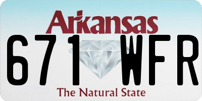 AR license plate 671WFR