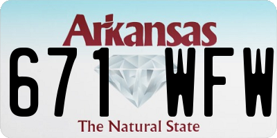 AR license plate 671WFW