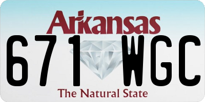AR license plate 671WGC