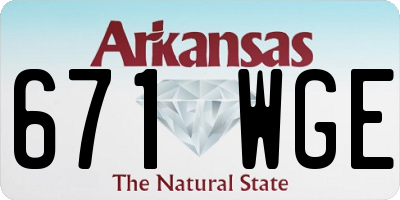 AR license plate 671WGE