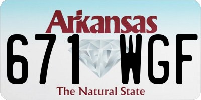 AR license plate 671WGF