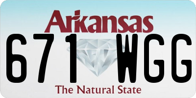 AR license plate 671WGG