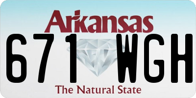 AR license plate 671WGH