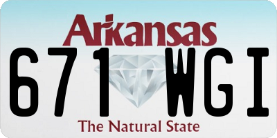 AR license plate 671WGI
