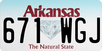 AR license plate 671WGJ