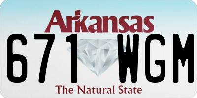 AR license plate 671WGM