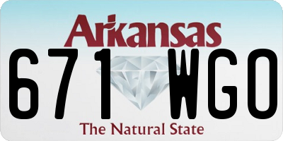 AR license plate 671WGO