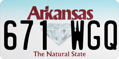 AR license plate 671WGQ