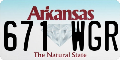 AR license plate 671WGR