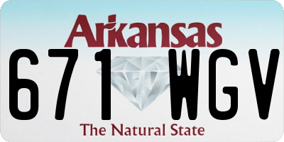 AR license plate 671WGV