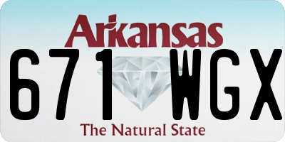 AR license plate 671WGX