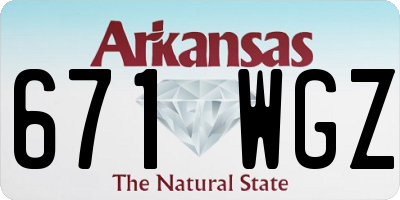 AR license plate 671WGZ