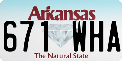 AR license plate 671WHA