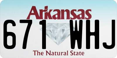 AR license plate 671WHJ