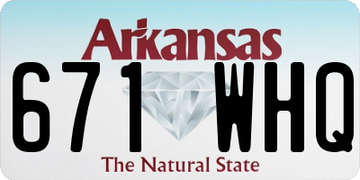 AR license plate 671WHQ