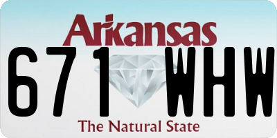 AR license plate 671WHW