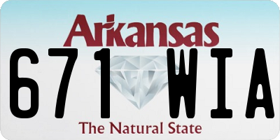 AR license plate 671WIA