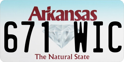 AR license plate 671WIC