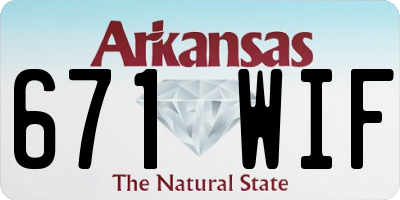 AR license plate 671WIF