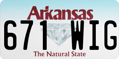 AR license plate 671WIG