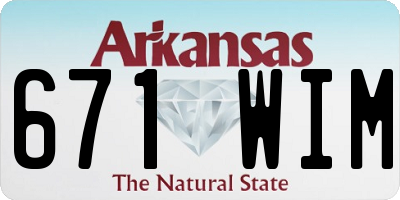 AR license plate 671WIM